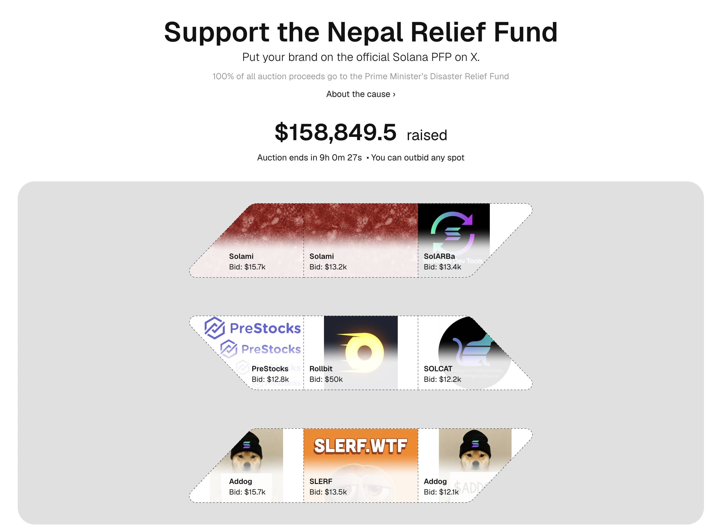 Solana's Nepal Flood Relief Auction Raises $166,946 in Final Tally
