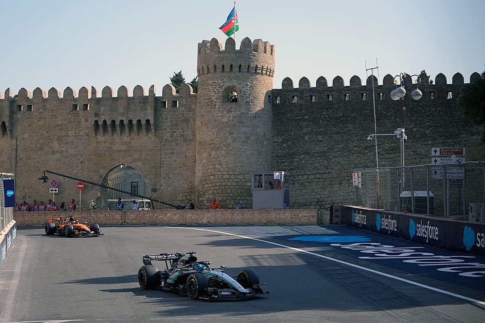 George Russell Holds Off Verstappen by 0.196 Seconds to Win Azerbaijan Grand Prix